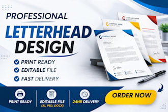 design editable corporate letterhead template, business card, stationary design