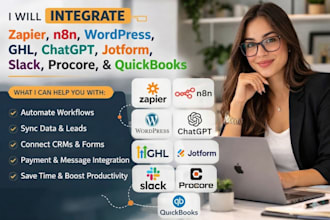 integrate zapier n8n wordpress ghl chatgpt jotform slack procore quickbooks