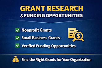do grant writing, grant research, apply for business grant and nonprofit grants