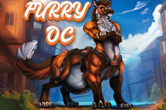draw furry oc, fursona character, furry art , character design, fursona art
