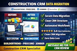 buildertrend procore jobber crm knack servicetitan houzz pro odoo data migration