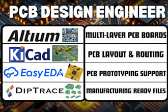 design professional pcb circuits and schematics in altium, kicad, eagle,diptrace