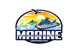 create creative and good looking jet ski logo design