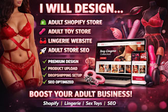design adult shopify store, adult toy store lingerie website and adult store SEO