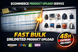 fast shopify, woocommerce, magento bulk product CSV excel upload with variants