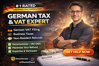 do german bookkeeping, income tax, vat, corporate tax return filings via elster
