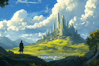 create fantasy landscape illustrations