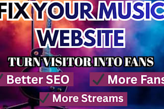fix and optimize your music website SEO to attract fans streams and growth