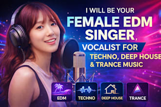record professional female vocals for edm, techno, trance and deep house