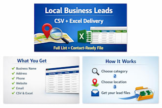 extract local business leads into CSV and excel
