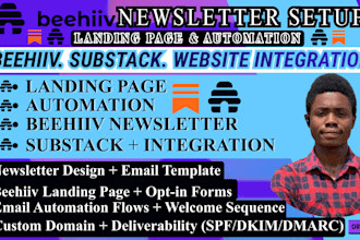 setup beehiiv newsletter design beehiiv landingpage website beehiiv automation