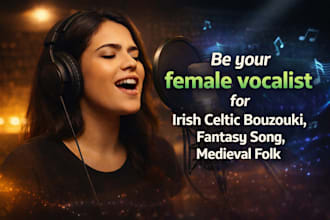be your female vocalist for irish celtic bouzouki, fantasy song, medieval folk