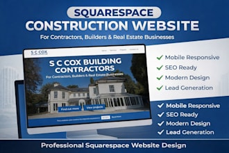 build squarespace contruction website contractor business real estate website