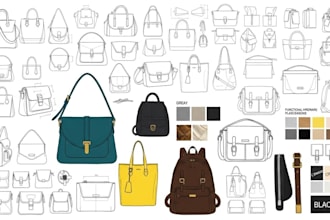 design handbag, backpack, luggage and create professional bag tech pack