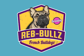 design exceptional french bull dog breeder logo