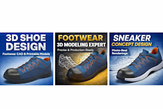 design professional 3d sneaker or footwear model