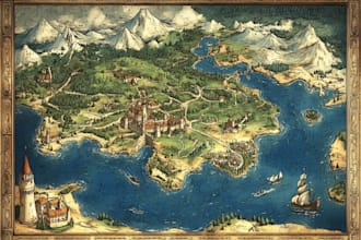 create 2d map illustration map design vector fantasy board