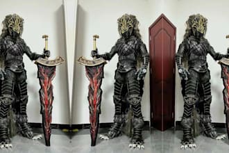 wearable full anime cosplay armor 3d knight fantasy armor cryber punk video prop