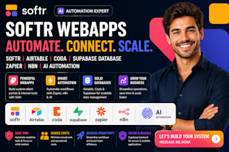 softr webapp softr airtable coda supabse database softr zapier n8n ai automation