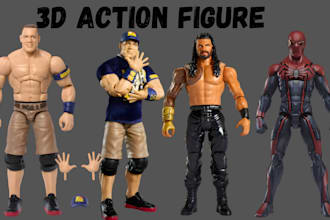 sculpt 3d action figure model, toy, articulated model 3d object for printing