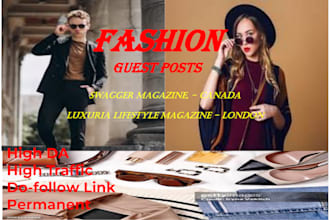 publish in high da and international fashion  magazines of canada and UK