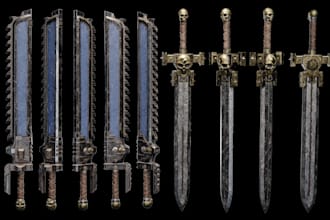 create 3d hard surface props for games, film and vfx