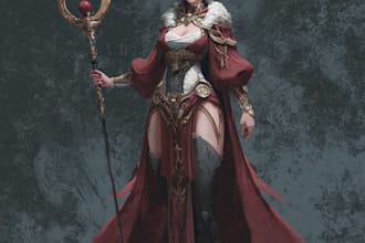 draw fantasy  character art, dnd illustration
