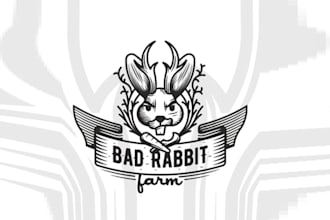 make bad rabbit and organic vegetable farm logo