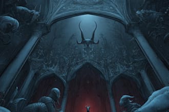 draw dark fantasy horror  print on merch or card
