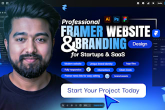 design a framer website and brand identity for startups or saas