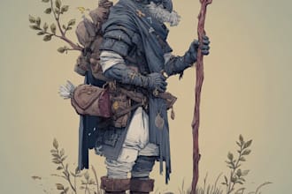 draw fantasy character and dnd character illustration