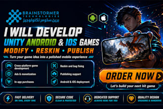 develop unity 2d or 3d games for android, ios, PC and webgl
