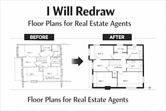 redraw floor plan for real estate agent