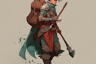 draw fantasy character and dnd character illustration