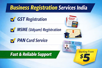 do pan card, msme and gst registration in india