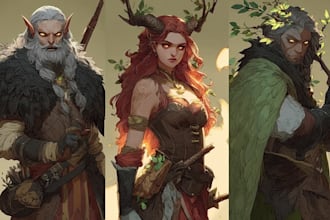 draw your dnd, rpg, or fantasy character illustration
