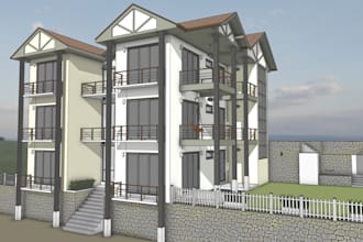 3d model your building exterior in sketchup