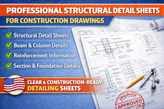 create structural detail sheets for construction drawing reinforcement details