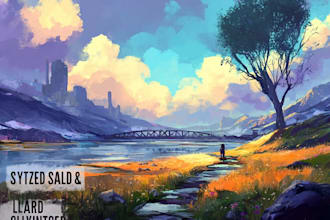 create a professional landscape concept art in painterly style