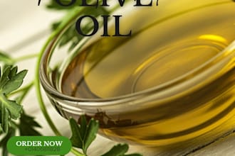 professional olive oil product label and packaging design