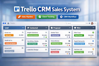 build a trello CRM system for sales pipeline management
