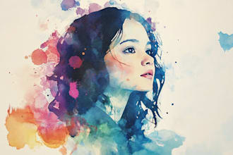 watercolor portrait painting, photo to watercolor portrait