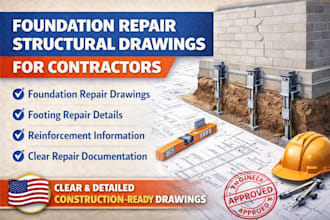 pier foundation crack repair structural drawing slab reinforcement retrofit