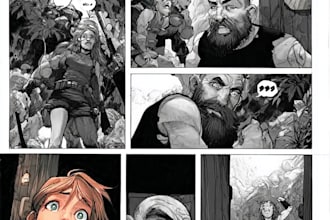 illustrate a custom comic strip panel