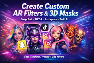 ar vtuber snapchat filter 3d mask geo filter vuforia tiktok filter twitch emote