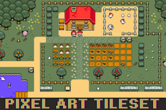 do 2d top down pixel art tileset pixel sprite sheet animation rpg maker pixel