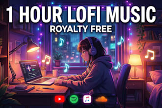 create 1 hour original lofi music for youtube monetization and streaming
