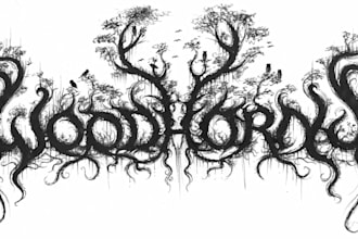 design a dark folk black metal logo for your band