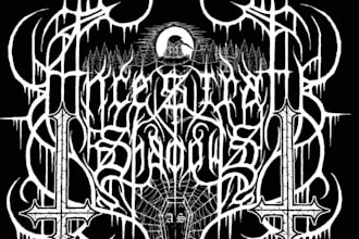 design a haunting funeral doom metal logo for your band