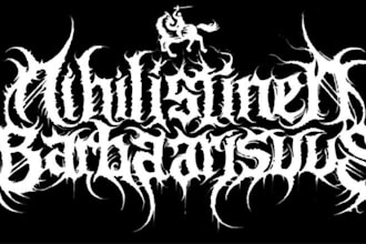 design a fierce viking black metal logo for your band